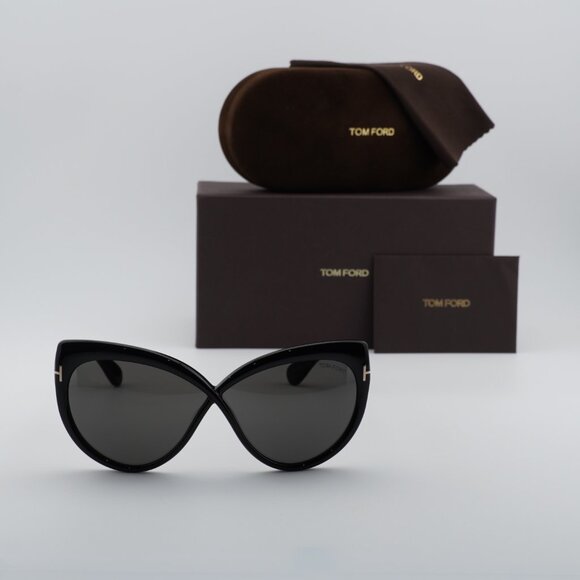 Tom Ford Beatrice FT1196 01A Butterfly Sunglasses - Black/Smoke